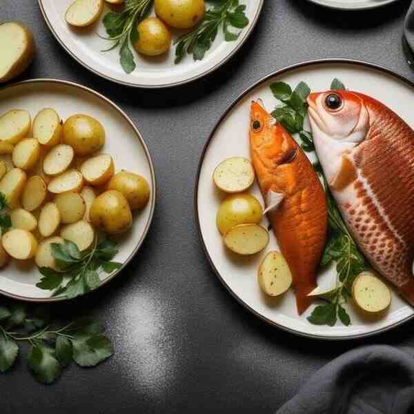 Рыбные розочки с картофелем